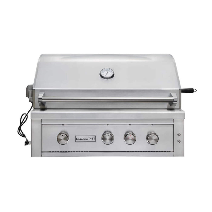 Professional built-in grill with rotisserie and LED lighting