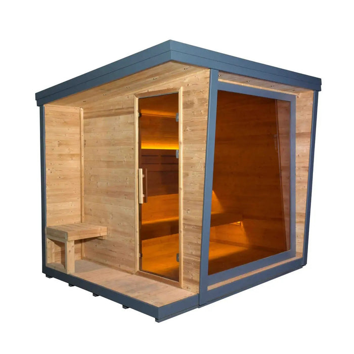 Anyi-5 Square Sauna – Carbonized Spruce Wood | 4-Person Home & Indoor Wellness
