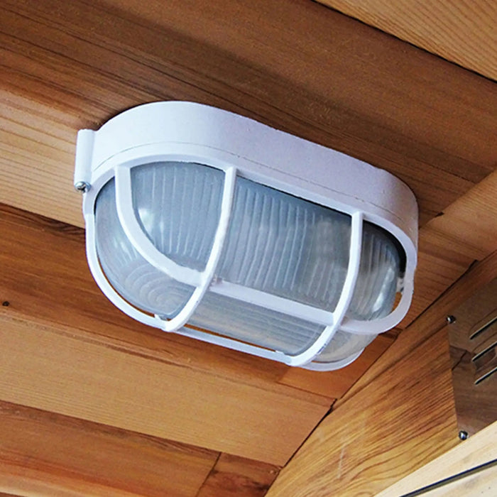 Outdoor Barrel Sauna with Front Porch &amp; Panoramic Glass – Available in 2-6 Person Sizes