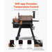 8-In-1 Wood Pellet Grill Smoker Outdoor Cooking, 575 Sq in Cooking Area, Wifi Control, LCD, Meat Probe, 500°F Max, Black