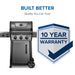 Freestyle 425 4-Burner Propane Gas Grill with Range Side Burner in Graphite Grey