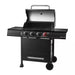 4-Burner Propane Gas Grill in Matte Black with Trivantage Multifunctional Cooking System