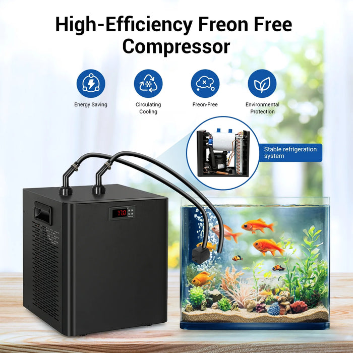 Ecojoy Aquarium Water Chiller 75GAL 1/3HP Fish Tank Chiller, 300L Cooling System with Quiet Design Compressor Refrigeration