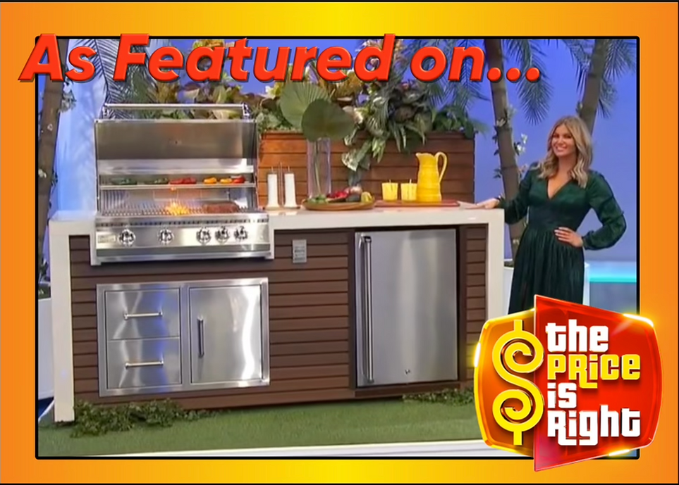 KoKoMo Outdoor Kitchen Island with Waterfall Edge – 32” Built-In Grill