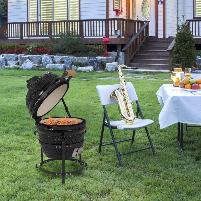 Outdoor 13 Diam. Ceramic Charcoal BBQ Grill