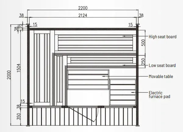 New 4-6 person Black Square Premium Thermo Spruce Wood Outdoor Sauna-FFF