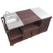 Farmhouse Dark Brown Stainless Steel 75.4 In. Rolling Kitchen Island Outdoor Bar Cart for Big Green Egg Grills with Sink