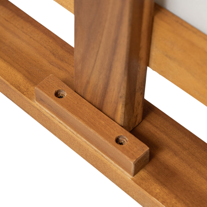 6 Piece Acacia Wood Outdoor Modular Sectional with Daybed and Tea Table