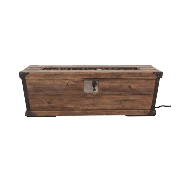 Alora 56-Inch Outdoor 50K BTU Wood Pattern Rectangle Gas Burning Fire Pit (SAK43681)
