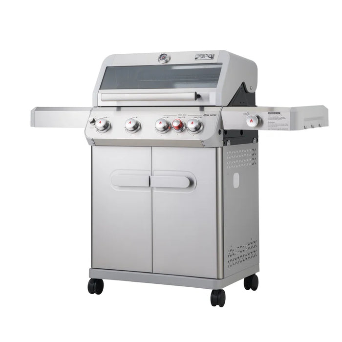 Mesa 415Bz,4-Burner Liquid Propane Infrared Gas Grill with Side Burner and Cabinet, 62,000 BTU – Perfect for Family Bbqs（With Free Cover）,Holiday Gift