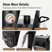 Vertical Charcoal Smoker Grill in Black with Extra Side Grill