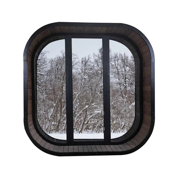 New 4-6 person Black Square Premium Thermo Spruce Wood Outdoor Sauna-FFF