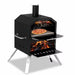 16 In. 2-Layer Outdoor Pizza Oven Wood Fired Pizza Maker outside Pizza Grill for Camping, Black