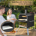16 In. 2-Layer Outdoor Pizza Oven Wood Fired Pizza Maker outside Pizza Grill for Camping, Black