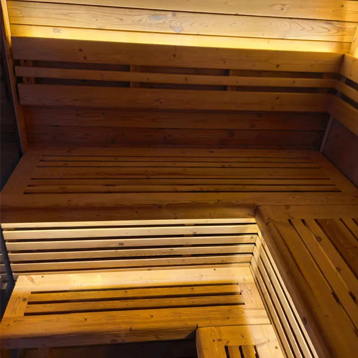 New 4-6 person Black Square Premium Thermo Spruce Wood Outdoor Sauna-FFF