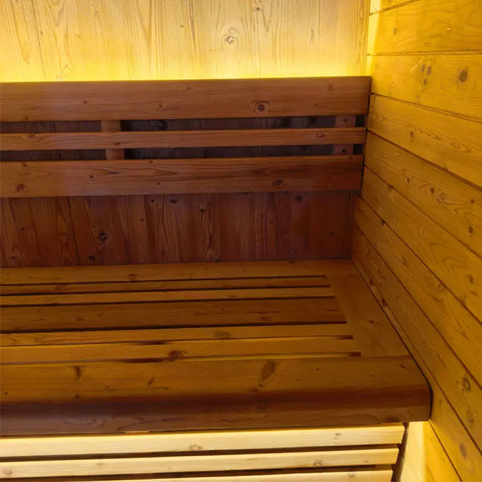 New 4-6 person Black Square Premium Thermo Spruce Wood Outdoor Sauna-FFF