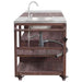 Farmhouse Dark Brown Stainless Steel 75.4 In. Rolling Kitchen Island Outdoor Bar Cart for Big Green Egg Grills with Sink