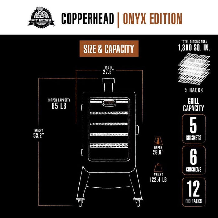 1300 Connected Pellet Smoker Copperhead - Onyx Edition with Wi-Fi®