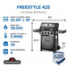 Freestyle 425 4-Burner Propane Gas Grill with Range Side Burner in Graphite Grey