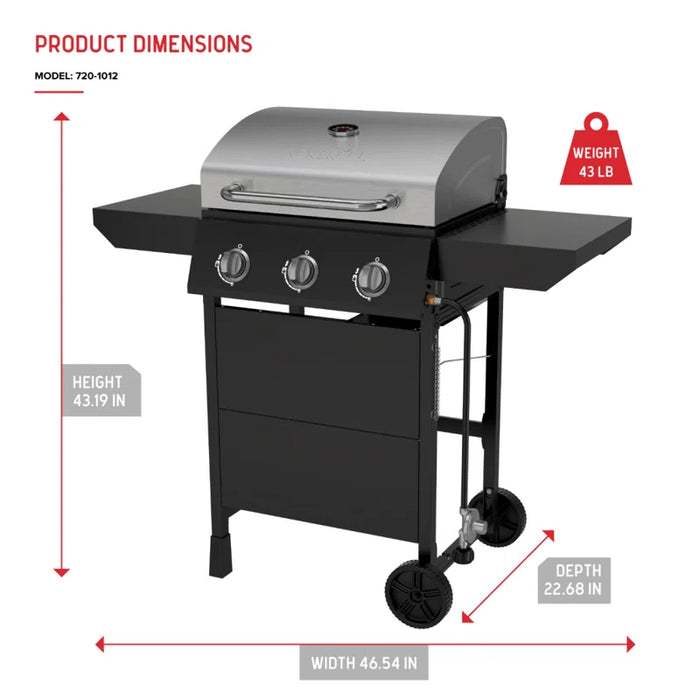 3 - Burner Liquid Propane Gas Grill