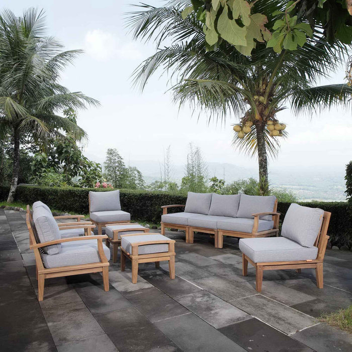 Patio Elegance Outdoor Lounge Set - Marina 9-Piece Teak Collection by Modway