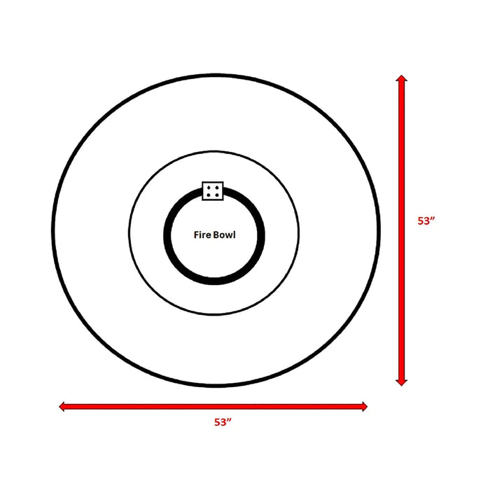 Alora 52-Inch Propane Fire Pit Wicker Table With Aluminum Top (SAK28510)