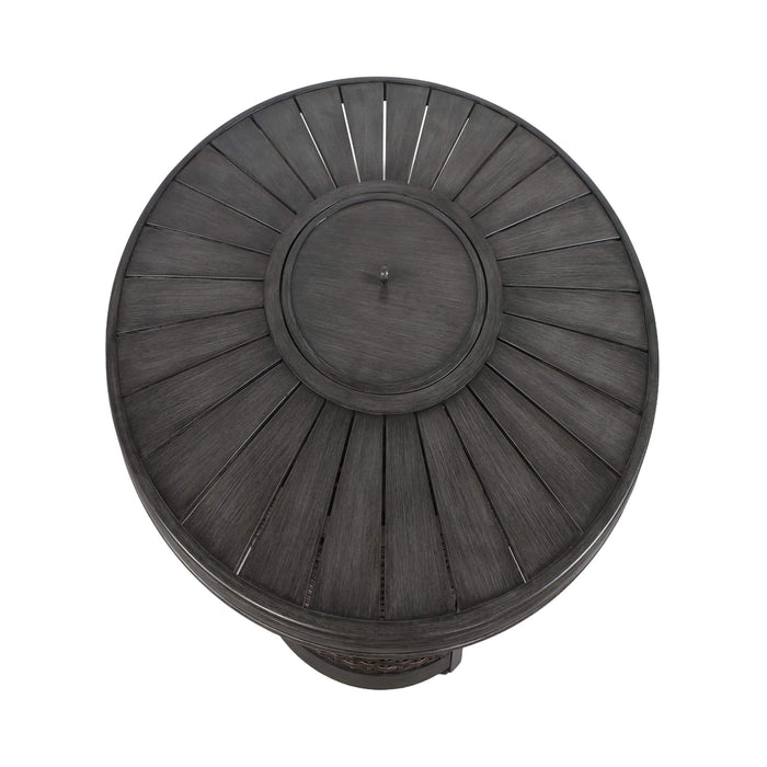 Alora 52-Inch Propane Fire Pit Wicker Table With Aluminum Top (SAK28510)