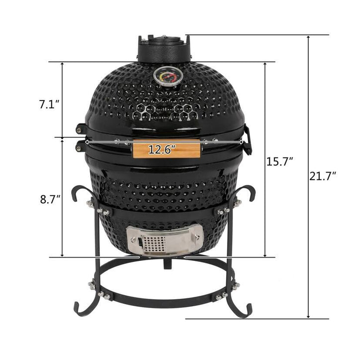 Outdoor 13 Diam. Ceramic Charcoal BBQ Grill