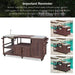 Farmhouse Dark Brown Stainless Steel 75.4 In. Rolling Kitchen Island Outdoor Bar Cart for Big Green Egg Grills with Sink