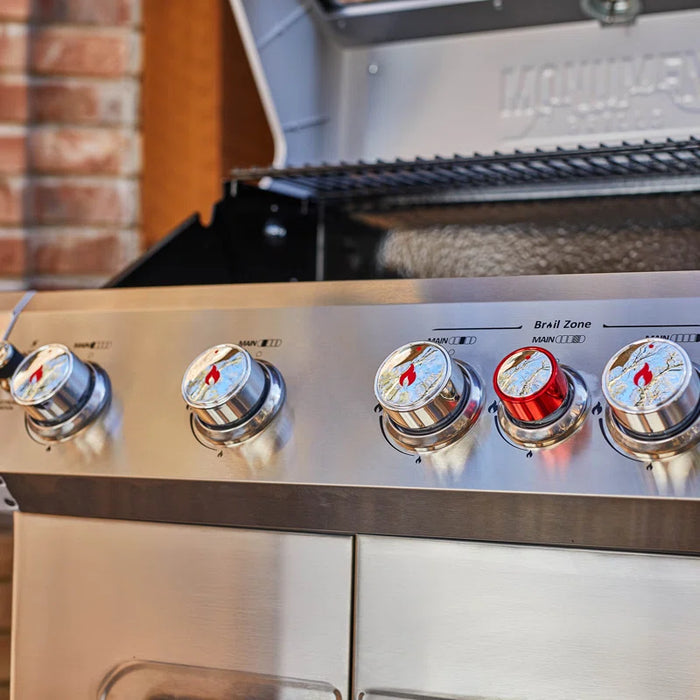 Mesa 415Bz,4-Burner Liquid Propane Infrared Gas Grill with Side Burner and Cabinet, 62,000 BTU – Perfect for Family Bbqs（With Free Cover）,Holiday Gift