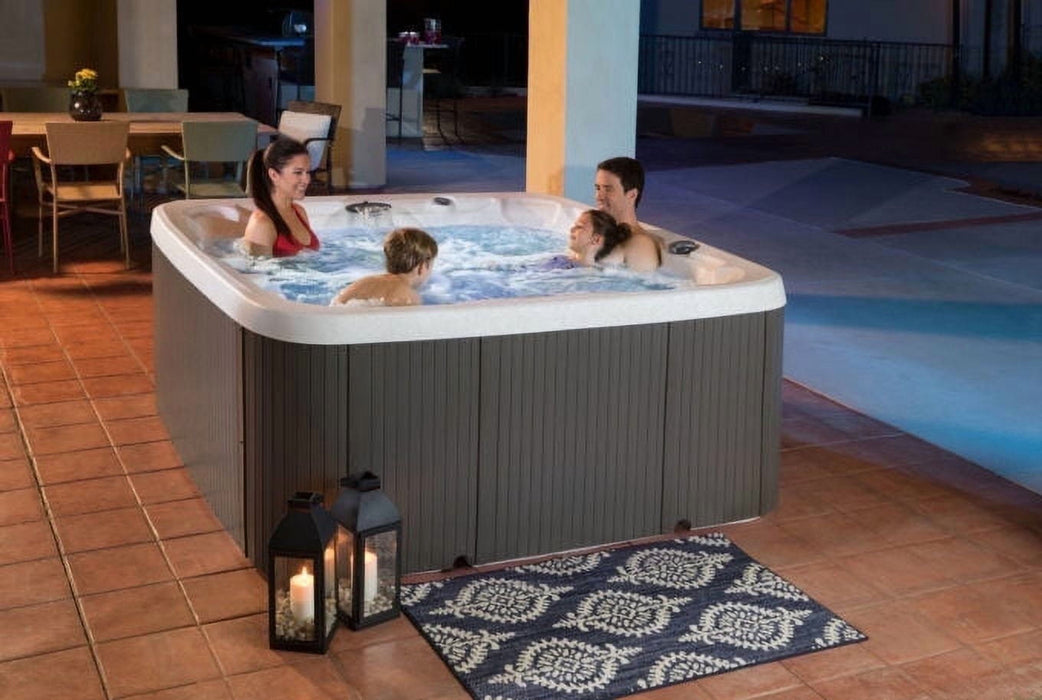LS700DX Pillow Bundle - 7 Person, 90-Jet, 220-Volt, Sea Salt/ Coastal Gray with Spa Pillows Included!