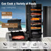 Vertical Charcoal Smoker Grill in Black with Extra Side Grill