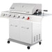 HOT 5-Burner Propane Gas Grill with Side Burner, Stainless Steel Barbeque Grills, Silver, GA5404S