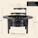 Fire Pit for outside 42" Wood Burning Fire Pit Tables with 2 Adjustable Swivel BBQ Grills, Lid, Poker for Patio Backyard BBQ Ice Storage