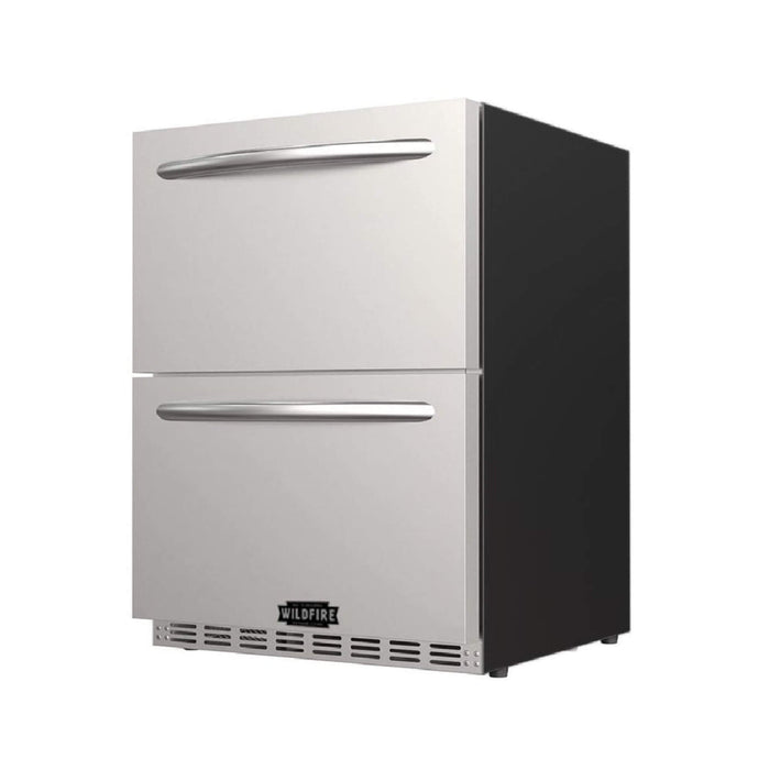 Wildfire Outdoor Living 24" Dual Drawer Outdoor Kitchen Fridge — 5.3 cu ft